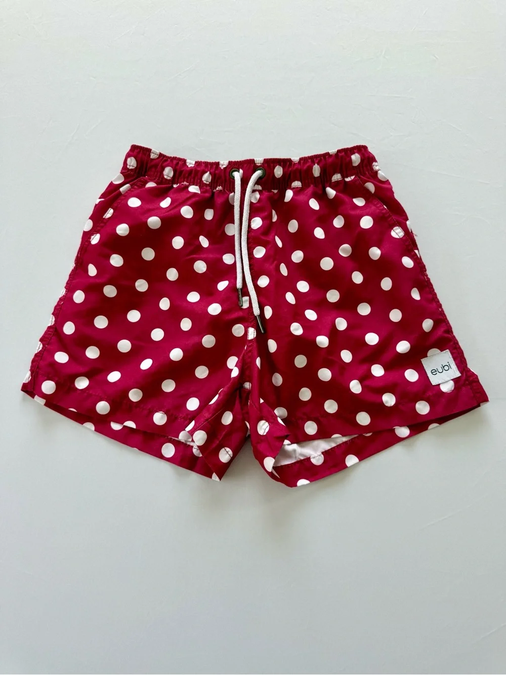 Men’s Burgundy Polka Dot Swim Trunks